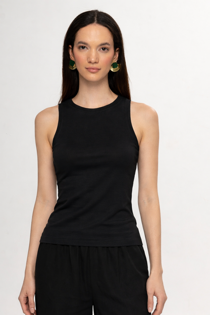 SİYAH FİTİLLİ SIFIR KOL ATLET