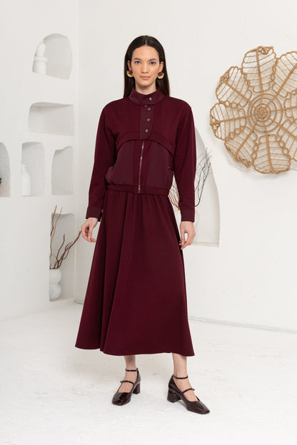 BORDO  OYSHO ÖNÜ PATLI ETEK TAKIM