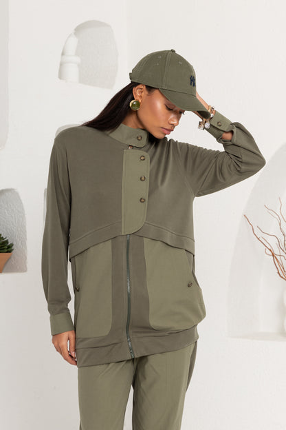 HAKİ OYSHO ÖNÜ PATLI PANTOLON TAKIM