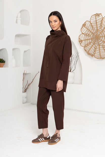 KAHVE DEGAJE YAKA PANTOLON TAKIM