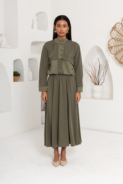 HAKİ OYSHO ÖNÜ PATLI ETEK TAKIM