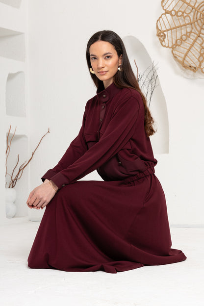 BORDO  OYSHO ÖNÜ PATLI ETEK TAKIM