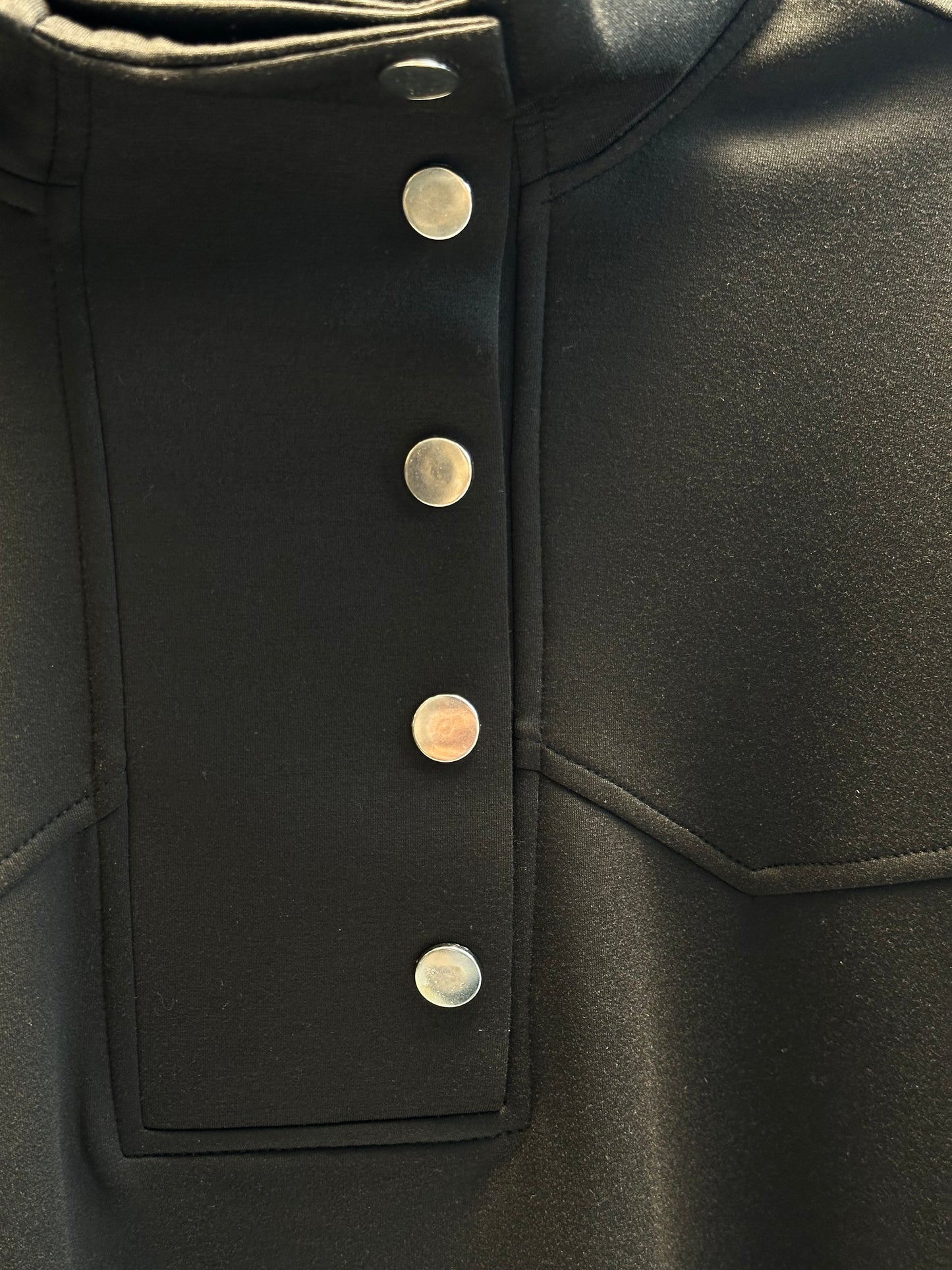 SİYAH ÇITÇITLI YÜKSEK YAKA VE KESİK DETAYLI PANTOLON TAKIM