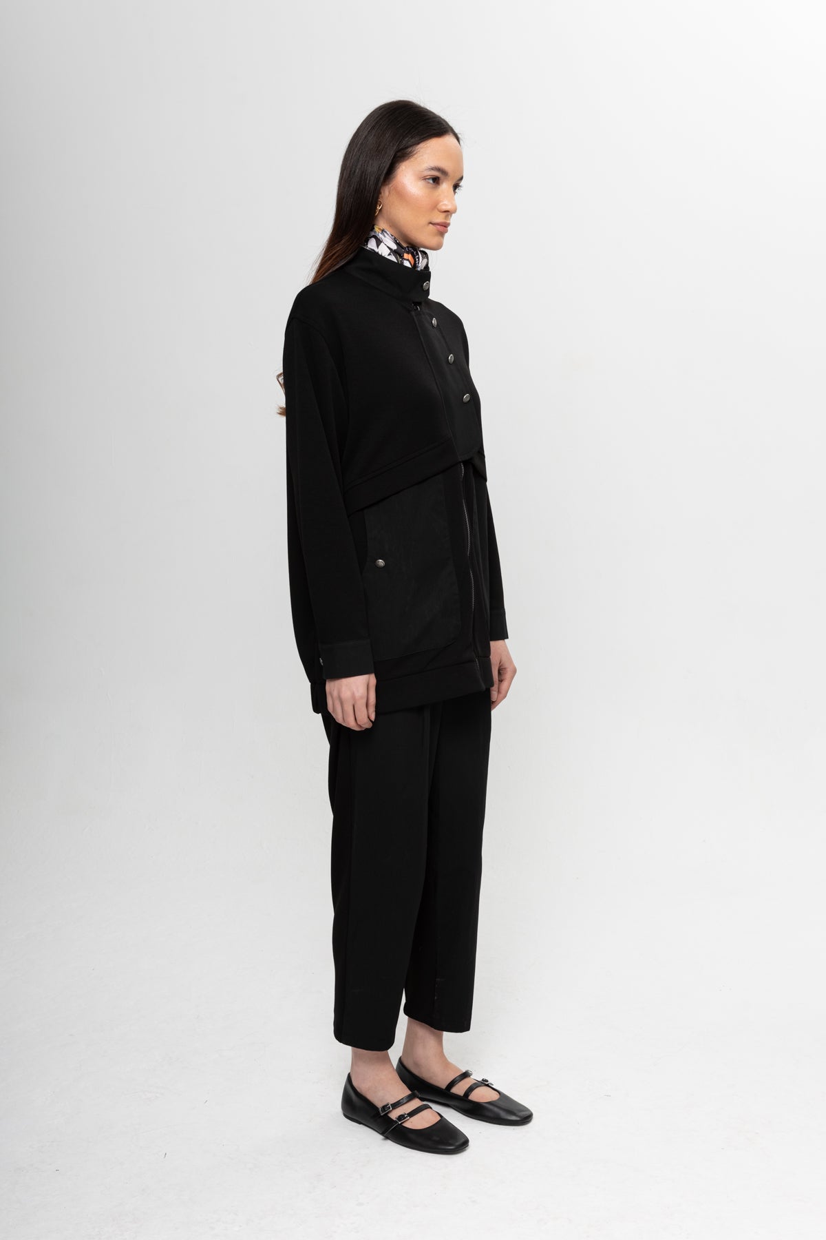 SİYAH  OYSHO ÖNÜ PATLI PANTOLON TAKIM