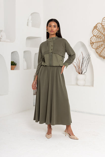 HAKİ OYSHO ÖNÜ PATLI ETEK TAKIM