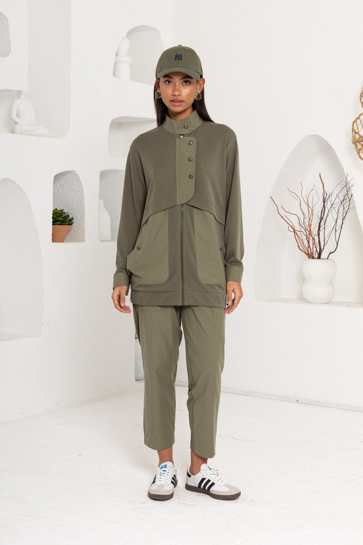 HAKİ OYSHO ÖNÜ PATLI PANTOLON TAKIM