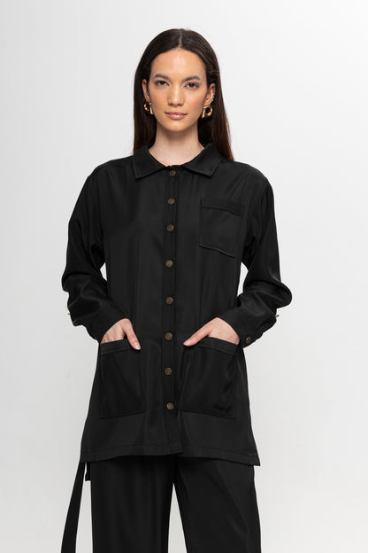 SİYAH  ÜÇ CEPLİ PANTOLON TAKIM