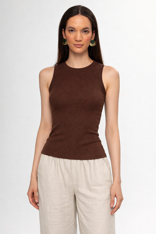 KAHVE  FİTİLLİ SIFIR KOL ATLET