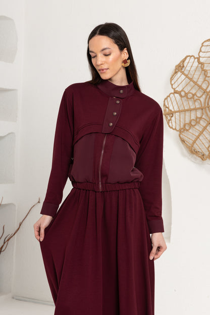 BORDO  OYSHO ÖNÜ PATLI ETEK TAKIM