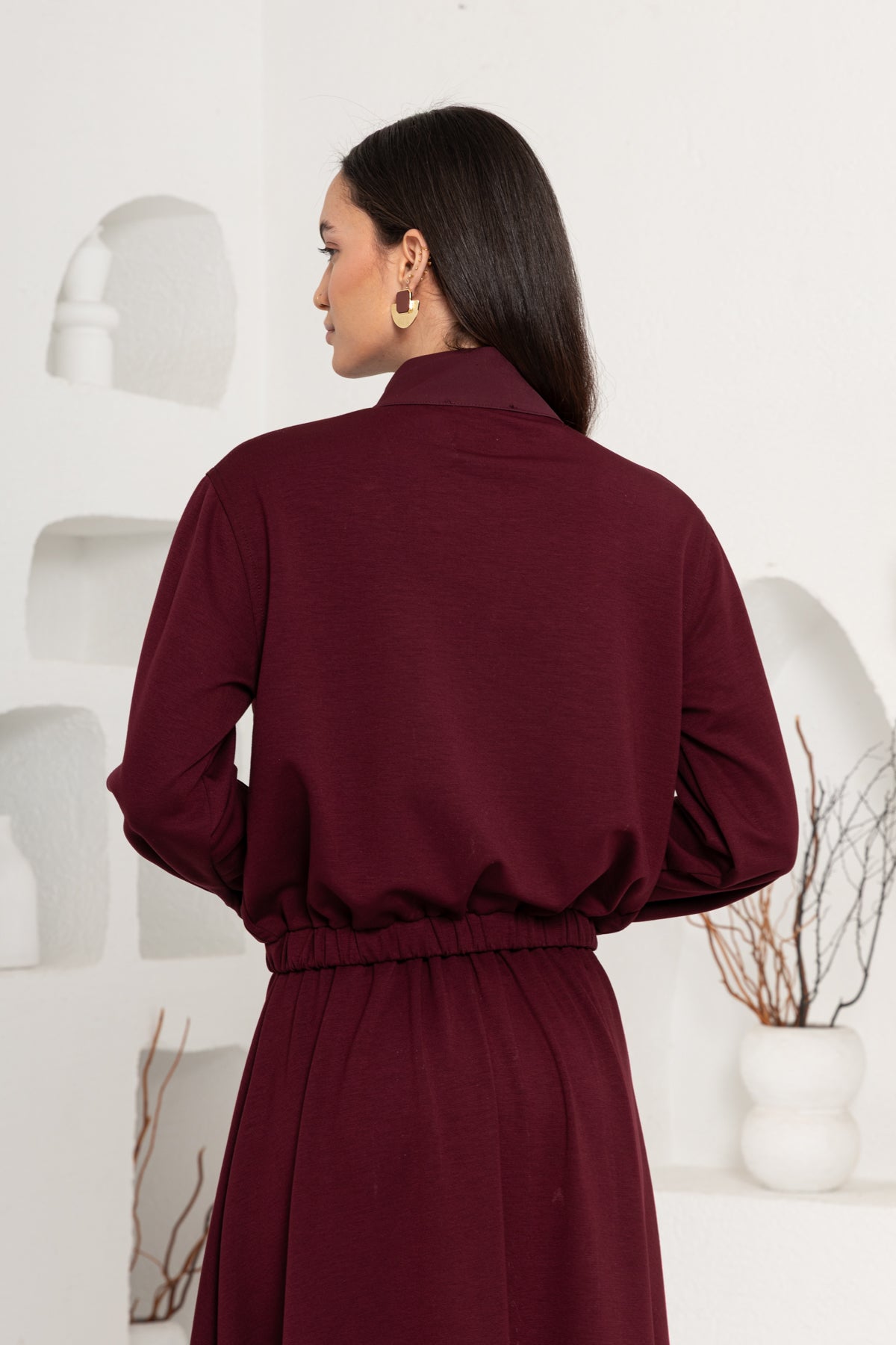 BORDO  OYSHO ÖNÜ PATLI ETEK TAKIM