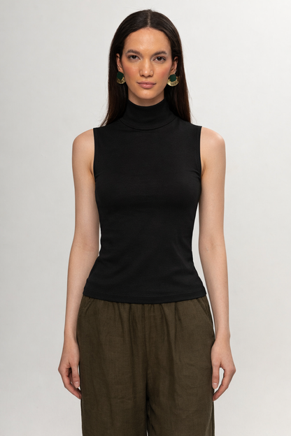 SİYAH FİTİLLİ SIFIR KOL ATLET