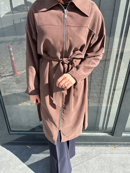 KAHVE KENDİNDEN KEMERLİ KAP