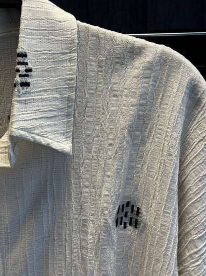 BEJ SİYAH RENKLİ SALAŞ KEMERLİ GÖMLEK