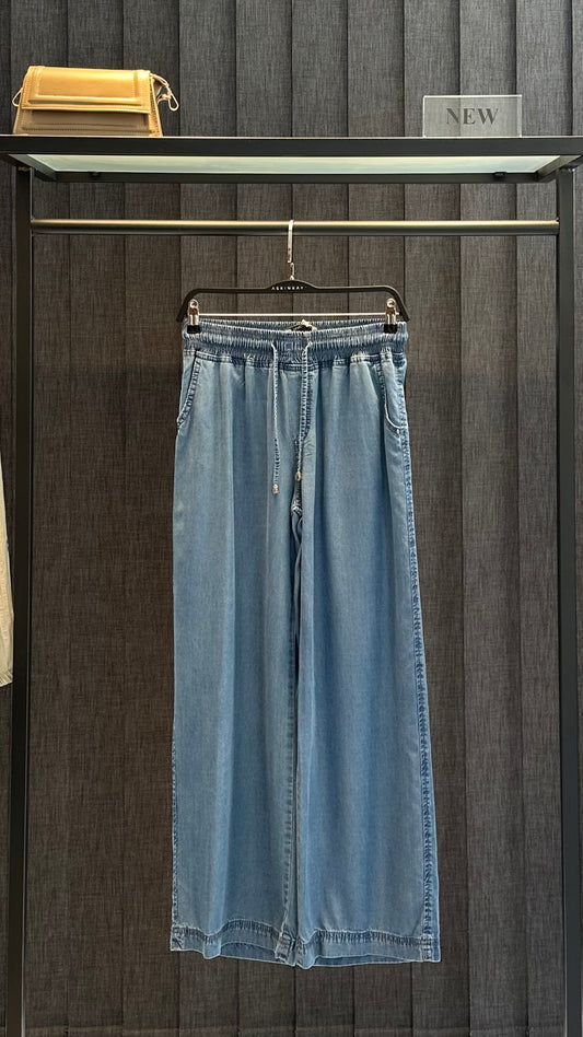 AÇIK DENIM TENSEL PALAZZO PANTOLON