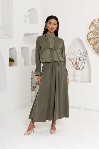 HAKİ OYSHO ÖNÜ PATLI ETEK TAKIM