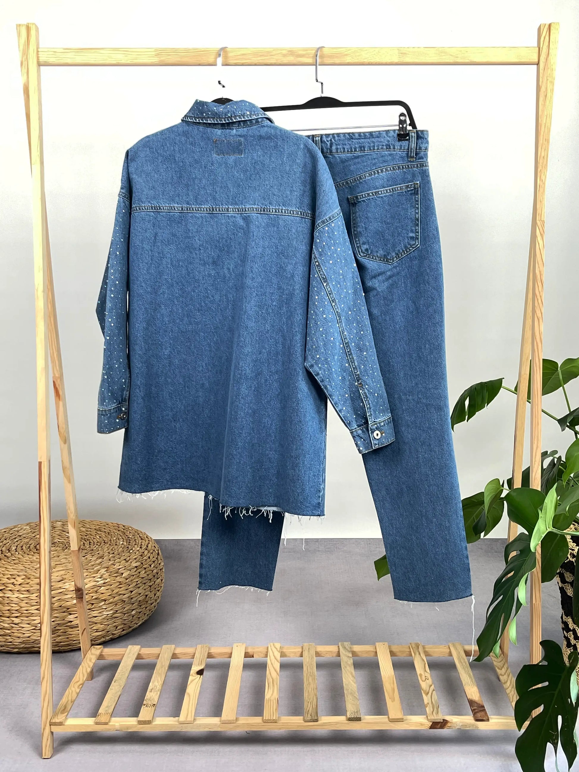 KOYU DENIM TASARIM TAŞLI PANTOLON TAKIM - ASKINKAYA