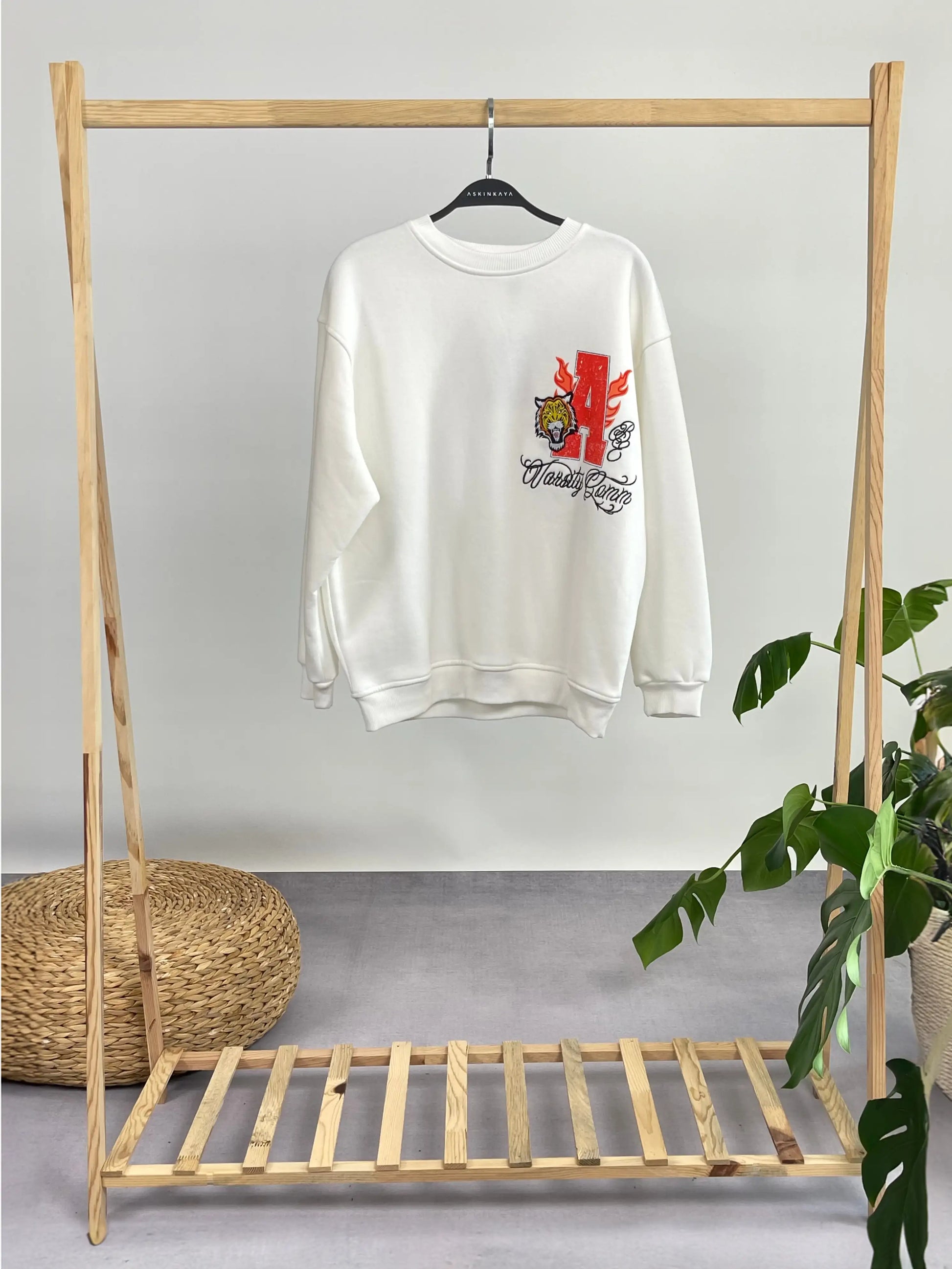 EKRU A HARF BASKILI SWEATSHIRT - ASKINKAYA