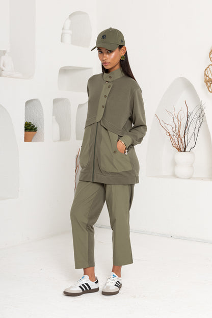 HAKİ OYSHO ÖNÜ PATLI PANTOLON TAKIM