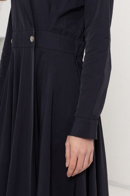 LACİVERT APOLET DETAY TRENÇ ELBİSE