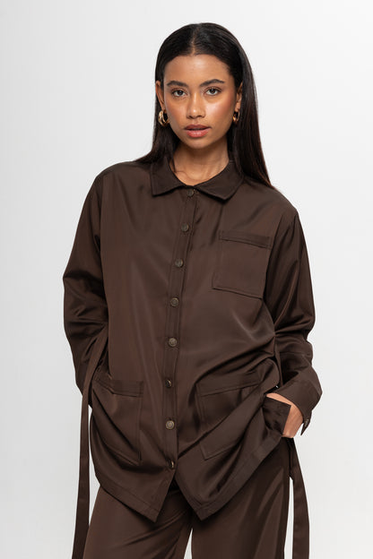 KAHVERENGİ  ÜÇ CEPLİ PANTOLON TAKIM