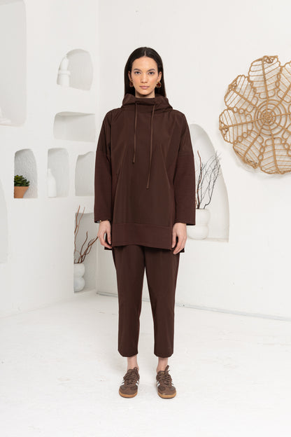 KAHVE DEGAJE YAKA PANTOLON TAKIM