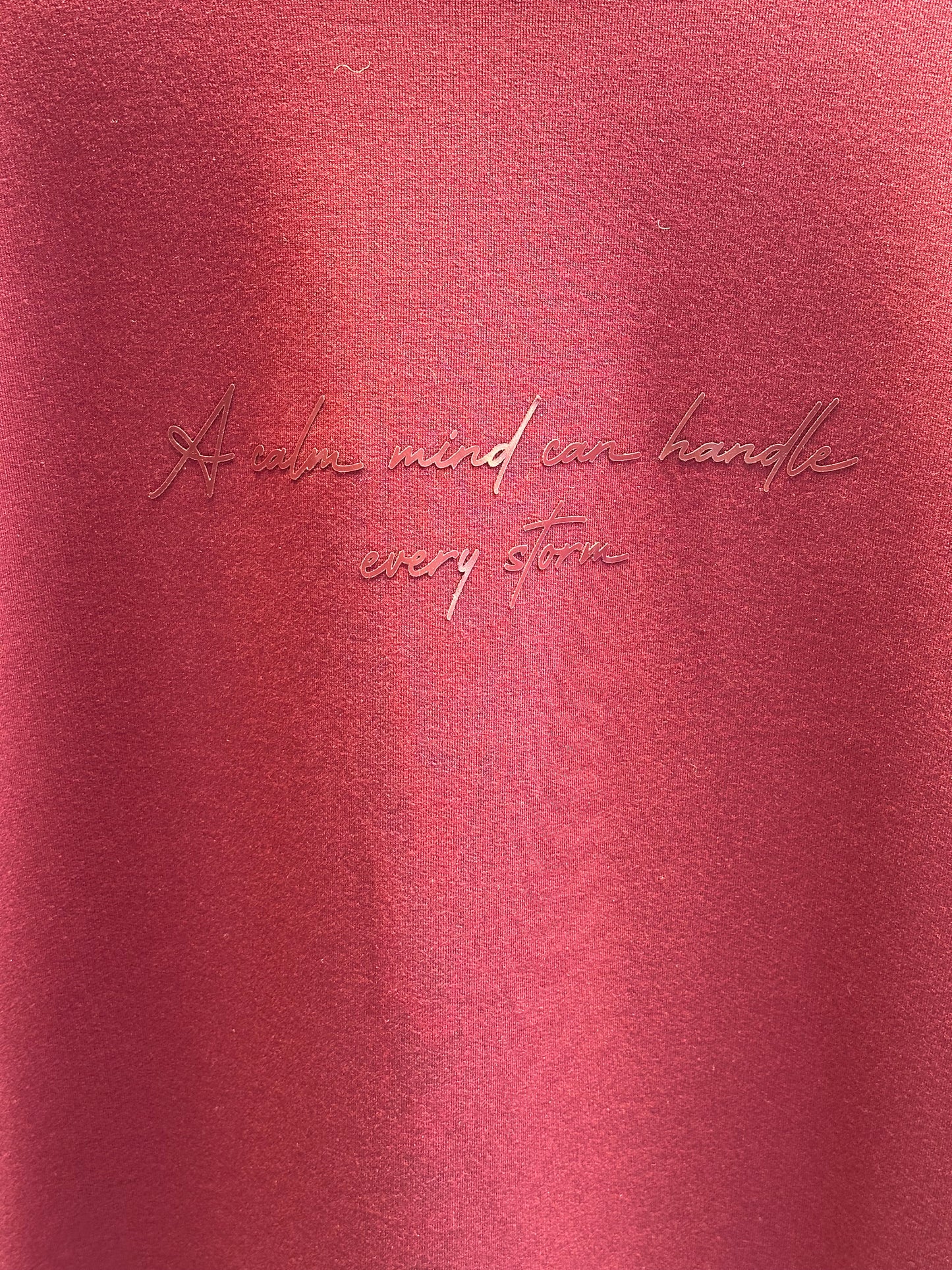 BORDO PARLAK TANATON BASKILI BASİC SWEAT