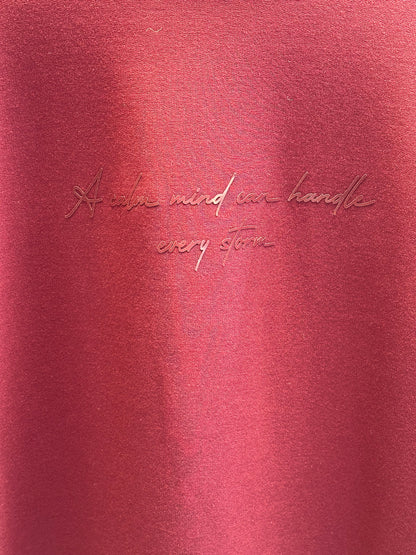 BORDO PARLAK TANATON BASKILI BASİC SWEAT