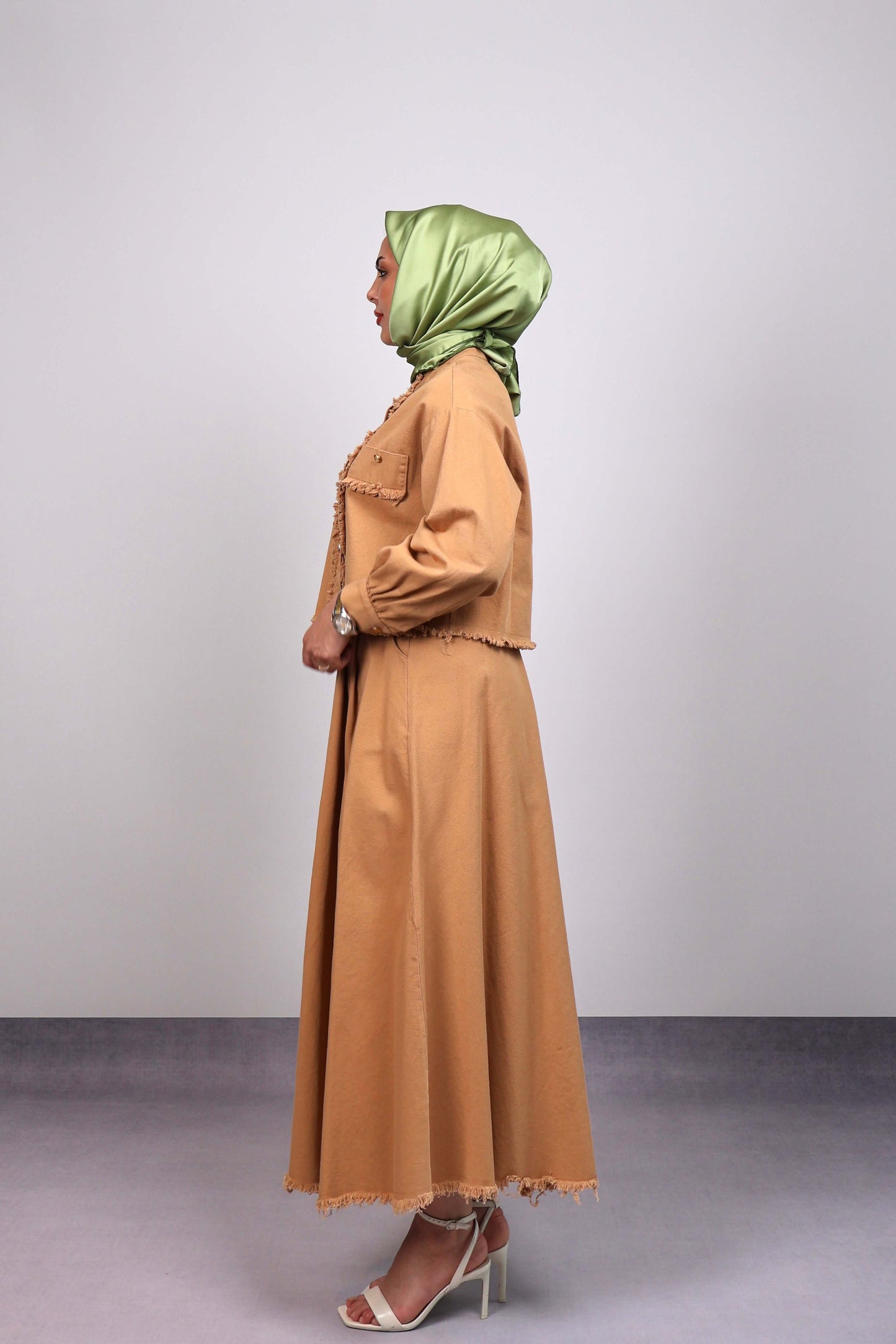 CAMEL GOLD DETAY GABARDİN ETEK TAKIM