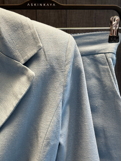 İNDİGO KETEN BLAZER TAKIM