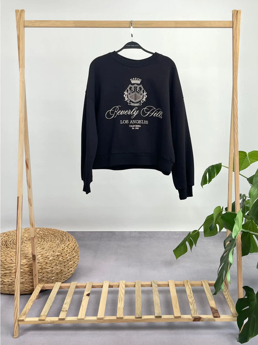 SİYAH BEVERLY HILLS SWEATSHIRT - ASKINKAYA