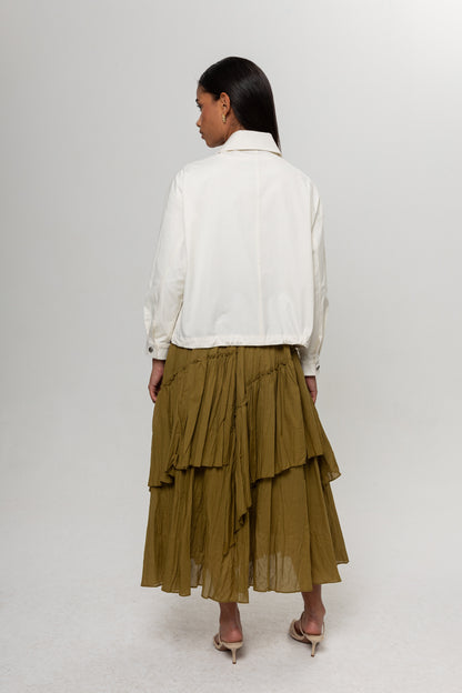 YAĞ YEŞİLİ KRAŞLI KAT KAT ETEK