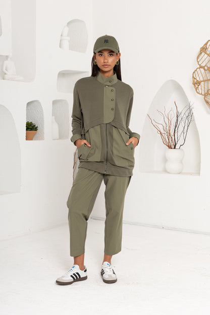 HAKİ OYSHO ÖNÜ PATLI PANTOLON TAKIM