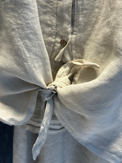 BEJ ÖNÜ BAĞLAMALI KETEN ETEK TAKIM