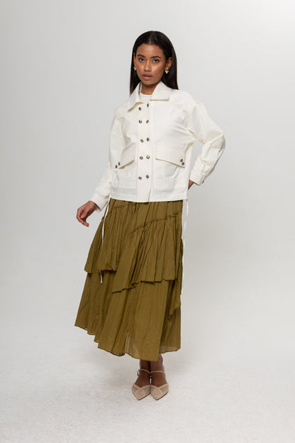 YAĞ YEŞİLİ KRAŞLI KAT KAT ETEK