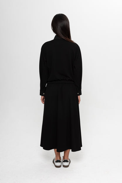 SİYAH  OYSHO ÖNÜ PATLI ETEK TAKIM