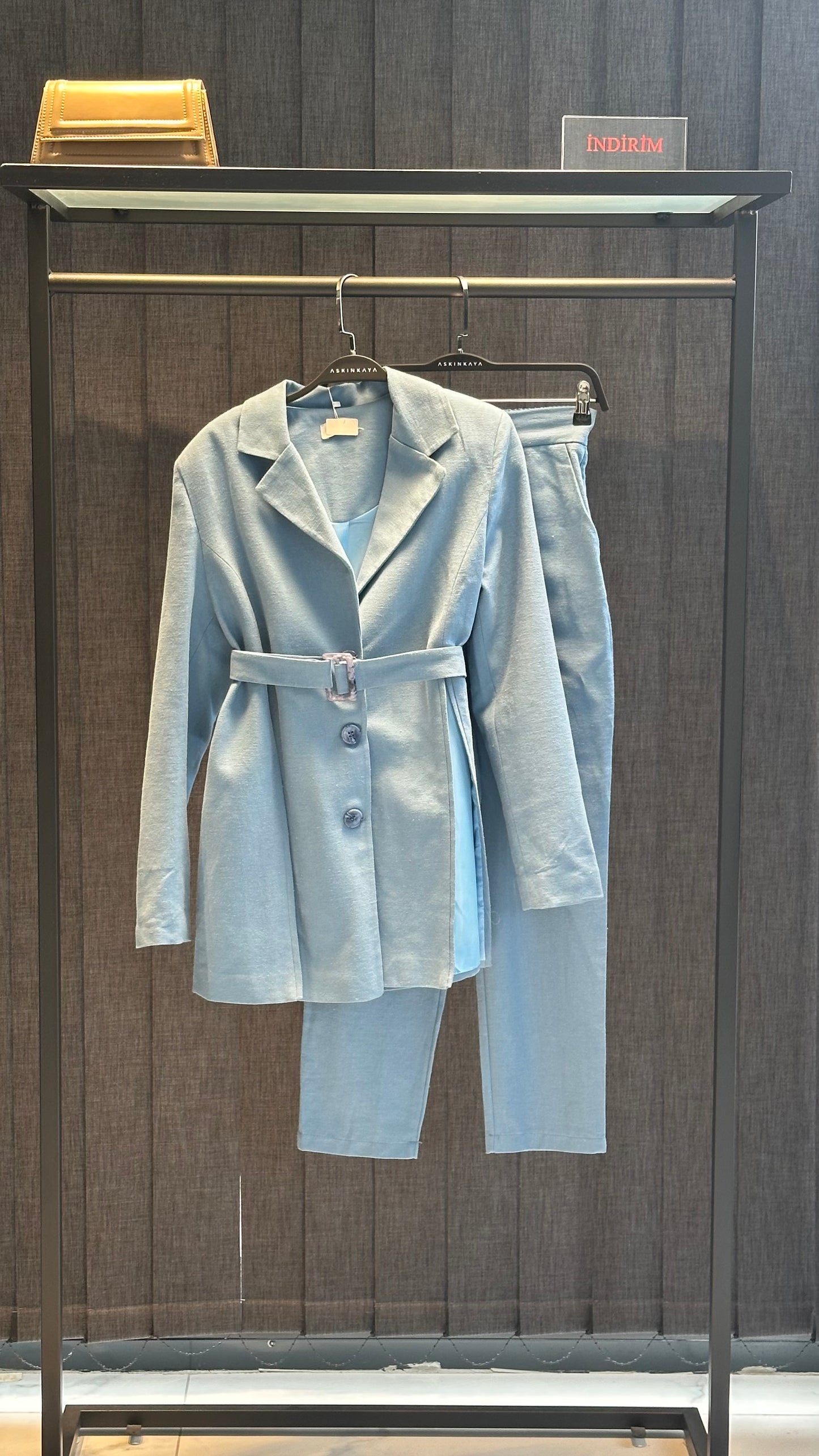 İNDİGO KETEN BLAZER TAKIM