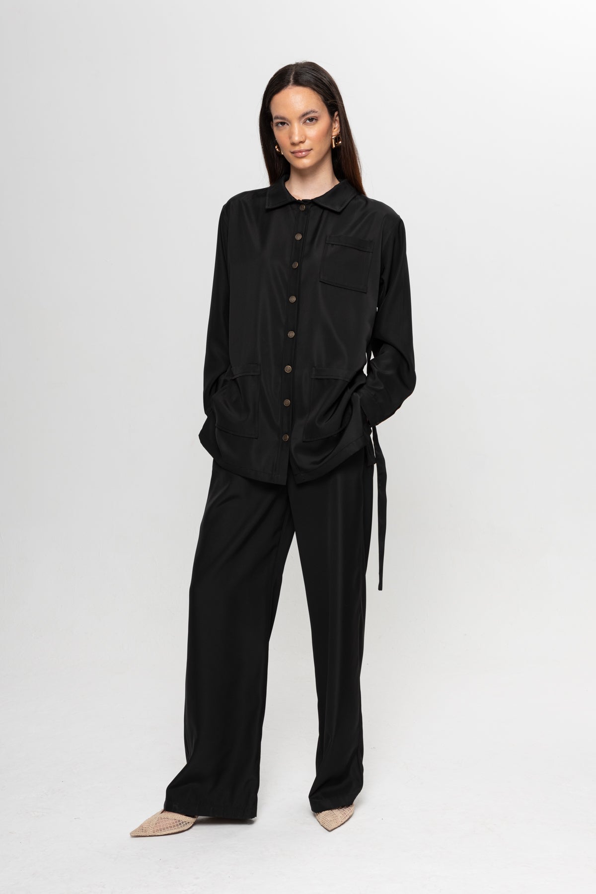 SİYAH  ÜÇ CEPLİ PANTOLON TAKIM