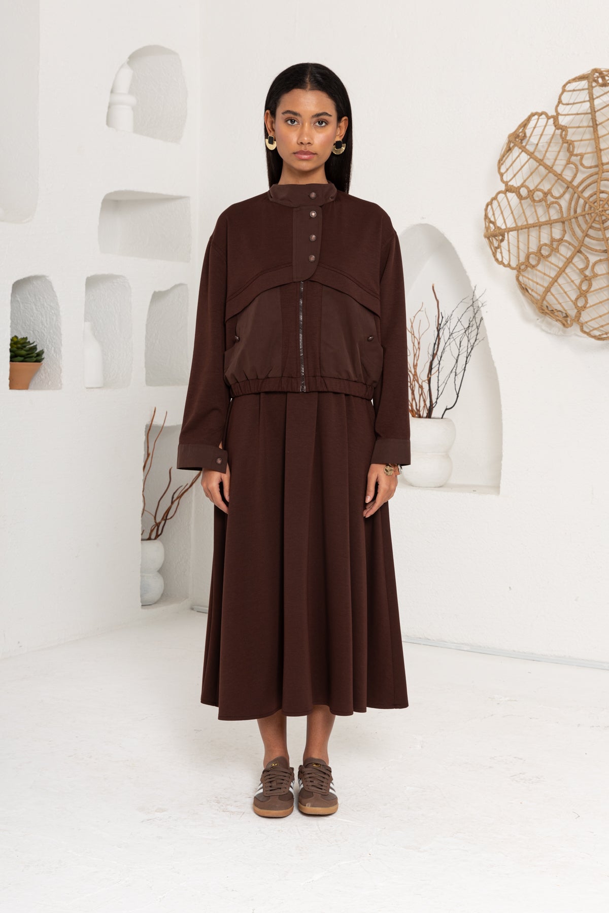 KAHVE OYSHO ÖNÜ PATLI ETEK TAKIM