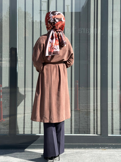 KAHVE KENDİNDEN KEMERLİ KAP