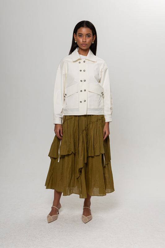 YAĞ YEŞİLİ KRAŞLI KAT KAT ETEK