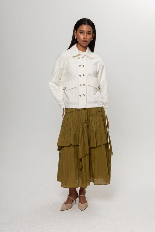 YAĞ YEŞİLİ KRAŞLI KAT KAT ETEK