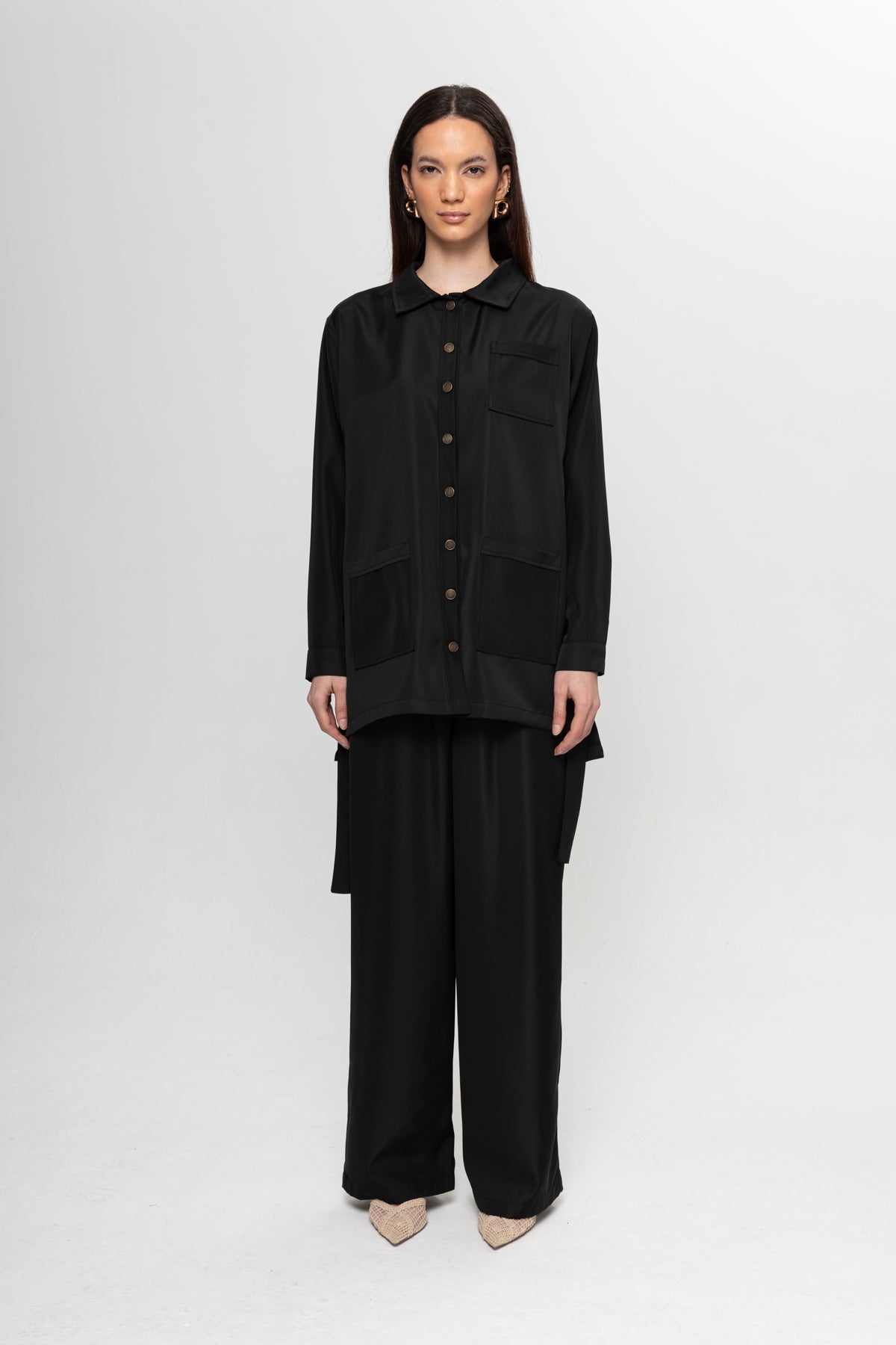 SİYAH  ÜÇ CEPLİ PANTOLON TAKIM