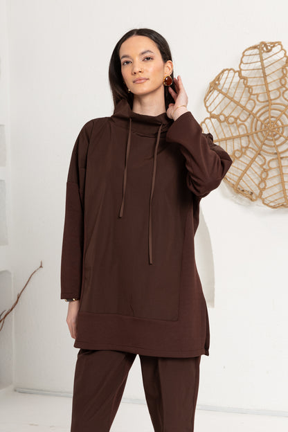 KAHVE DEGAJE YAKA PANTOLON TAKIM