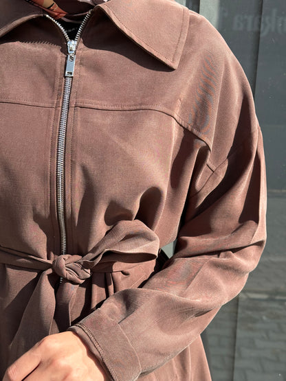 KAHVE KENDİNDEN KEMERLİ KAP