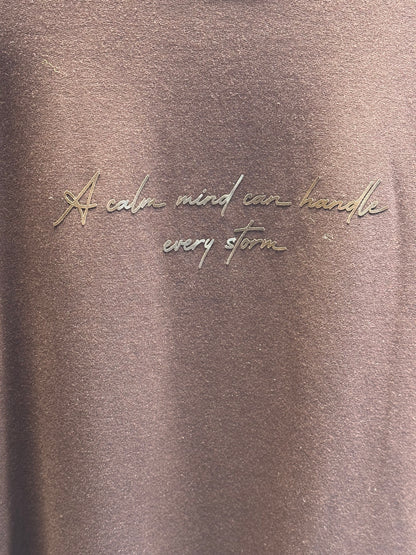 KAHVE PARLAK TANATON BASKILI BASİC SWEAT