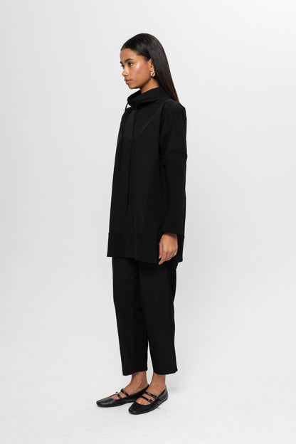 SİYAH DEGAJE YAKA PANTOLON TAKIM