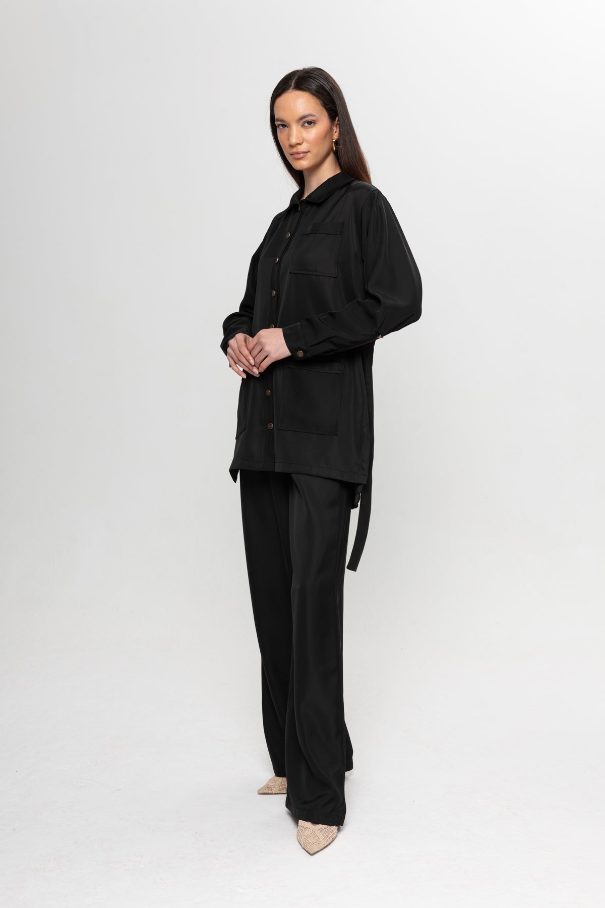 SİYAH  ÜÇ CEPLİ PANTOLON TAKIM