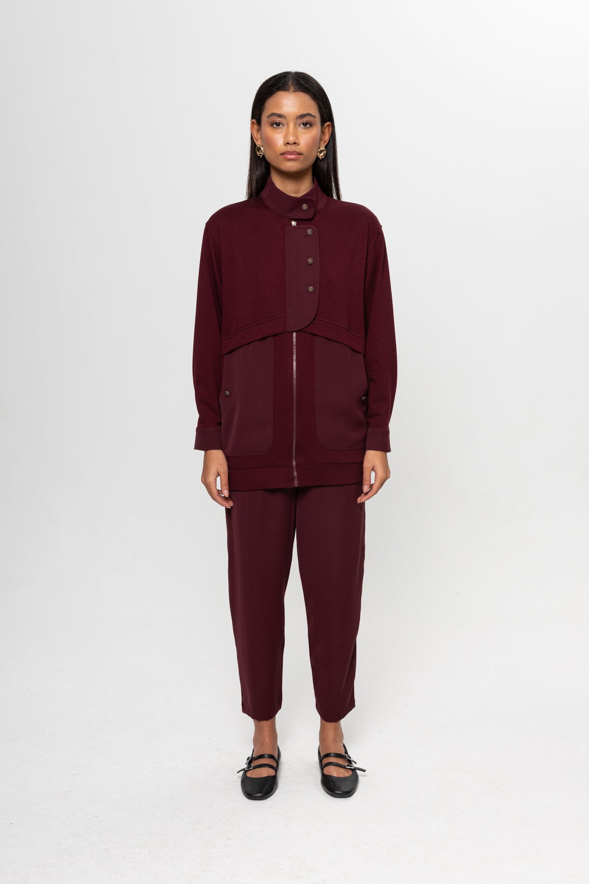 BORDO OYSHO ÖNÜ PATLI PANTOLON TAKIM