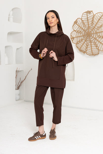 KAHVE DEGAJE YAKA PANTOLON TAKIM