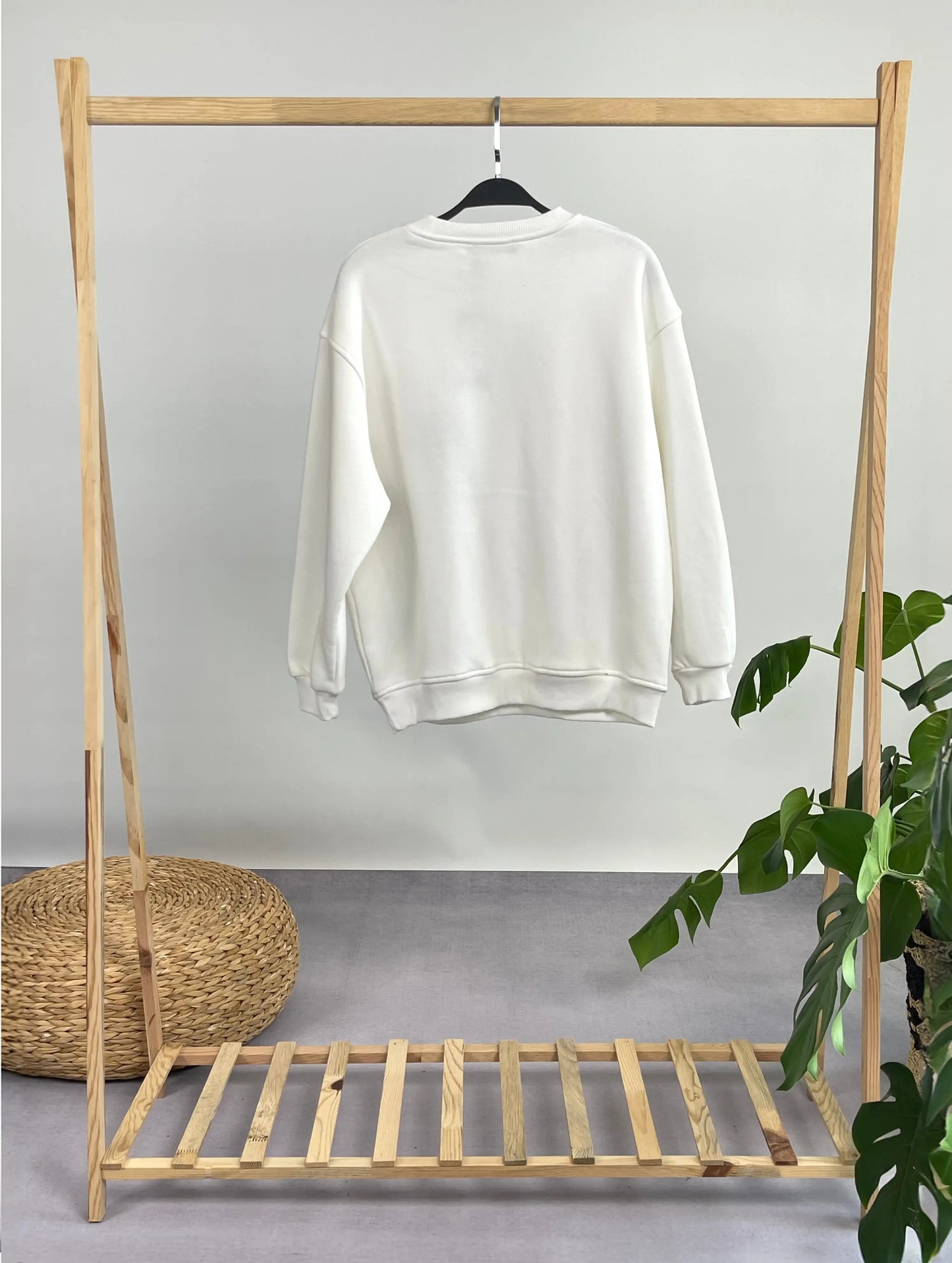 EKRU A HARF BASKILI SWEATSHIRT - ASKINKAYA